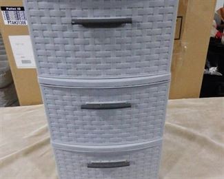 Plastic 3 drawer storage tower