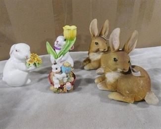 lot of bunny statues