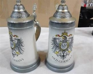 Set of 2 beer steins made in germany- Original Thewalt (chips on both on bottom-see pics)