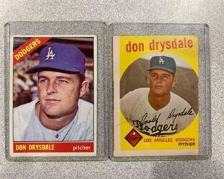 Two Cards Don Drysdale 1959 Topps #387 1966 Topps #430