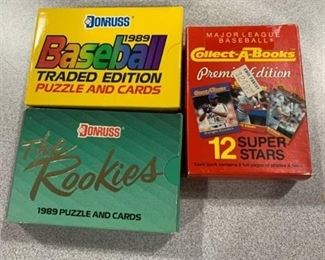 3 Factory Sets 1989 Donrus Traded 1989 Donruss The Rookies Collect-a-Books Premiere Edition