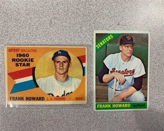 2 Cards 1960 Topps #132 Frank Howard RC, 1966 Topps #515