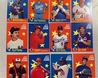12 Card Set 1986 Fleer All Star Team Insert Set Mattingly, Brett, Ripken & More