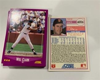 22 Card Investment Lot 1988 Score #78 Will Clark