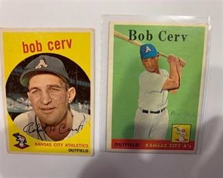 1958 Topps #329 Bob Cerv & 1959 Topps #100 Bob Cerv
