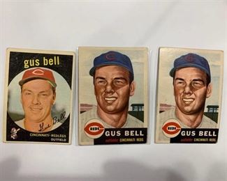 1953 Topps #118 Gus Bell (x2) 1959 Topps #365
