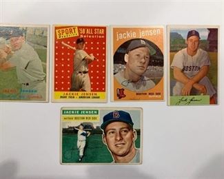 5 Card Jackie Jensen Lot 1956 Topps #115, 1958 Topps #489, 1959 Topps #400, 1957 Topps #220, 1954 Bowman #2