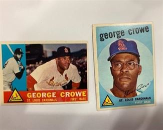 George Crowe Lot 1959 Topps #337, 1960 Topps 419 (x2)