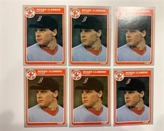 6 Card Investment Lot 1985 Fleer #155 Roger Clemens Rookie Cards