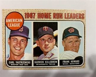 1968 Topps #6 AL Home Run Leaders Yastrzemski, Killebrew, Howard - NICE CONDITION