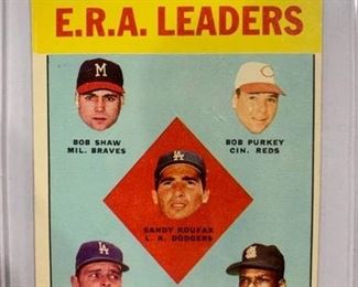 1963 Topps #5 NL ERA Leaders Sandy Koufax, Bob Gibson, Don Drysdale