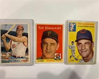 Classic Ted Kluszewski Lot 1954 Topps #7, 1957 Topps #165, 1958 Topps #178