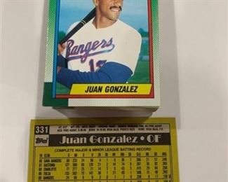 Lot of 50 1990 Topps #331 Juan Gonzalez Rookie Cards