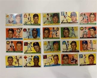 Lot of 20 1955 Topps Classic Cards #3, #12, #65, #110, #117, #121, #133, #136, #137, #148, #156, #171, #177, #178, #188, #192, #201, #202, #204, #208