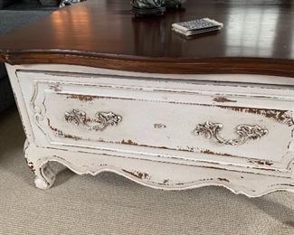 Large Country French Coffee table with storage