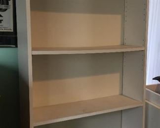 Multiple bookshelves.
