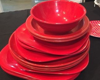 Red plates.