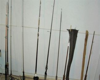 Old spinning and fly rods