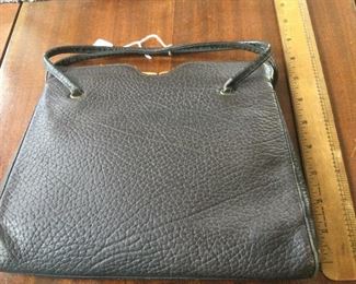 Pigskin purse with brass clasp $30