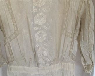 Victorian cotton dress detail $75