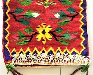 Wool hand woven carpet bag $75