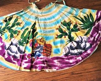 Hand painted mexican linen skirt $100