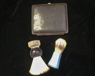 Cigarette case $30 Shaving brushes vintage $15 each