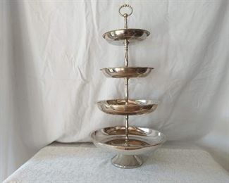 Four Tier Silver Plated Serving Stand