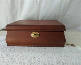 Wooden Jewelry Box w/ Key