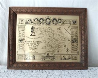 South Carolina Tin Map- Major Revolutionary Battles