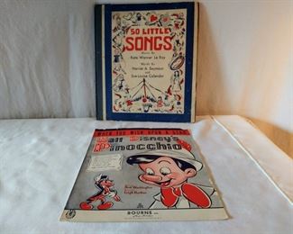 Vintage Music Song Book & Pinocchio Sheet Music (Lot 710)