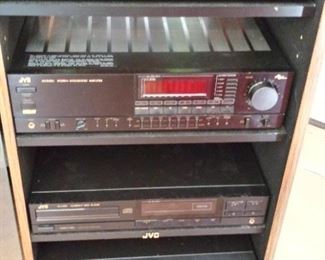 JVC Stereo and Cabinet