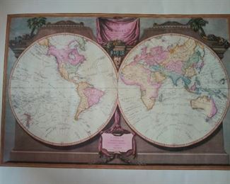 Two Maps: Hemispheres in 1808 and Mount Vernon