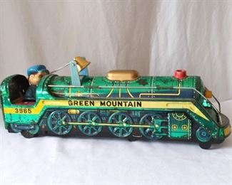 Vintage Green Mountain Train Locomotive