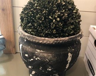 $28 / Silk topiary in lightweight, distressed planter