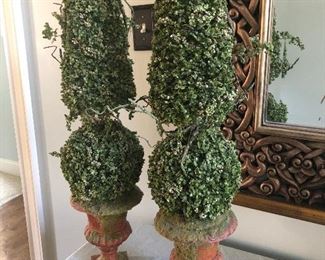 $48 / Pair of tall topiaries perfect for on mantle or buffet