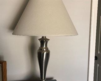$14 / Stainless steel table lamp with white shade (some marks on shade so may want to replace it).