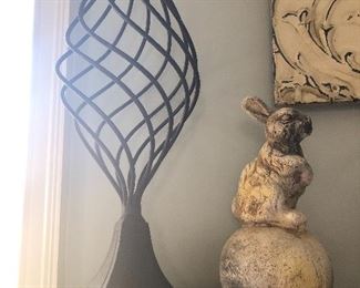 $36 / Heavy, iron swirl finial. Bunny sold.