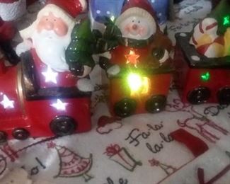Christmas train with lights