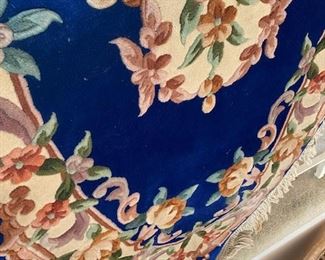 Chinese wool on cotton warp super plush oval rug.  Approximately 4’x8’.
Clean no sign of wear.  c. 1980s. $400.00