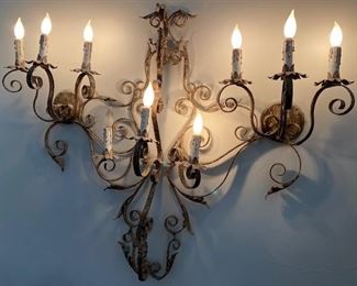 Hollywood Regency wall sconces large at approximately 4’ x 3’.  $150.00