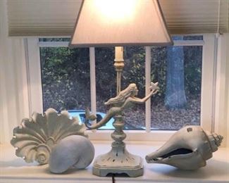 Adorable Mermaid Lamp Shell Decor