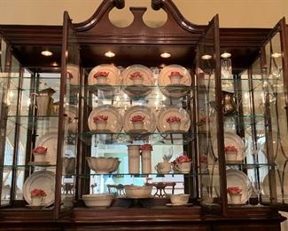 Thomasville Illuminated China Cabinet 
Lenox “Charleston” China