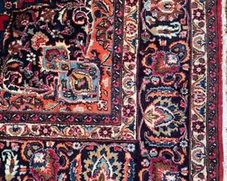 12'9"x9'8" Hand Woven Persian Area Rug, Mashad, Iran.