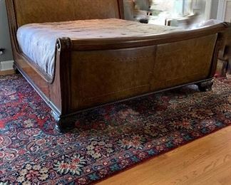 King Bed with Leather Headboard and Footboard
Approx.17'7"x10'1" Hand Woven Area Rug