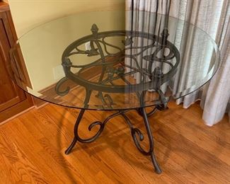 Glass Top Metal Table