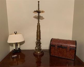 Thos. Culpepper Brass Microscope Table Lamp