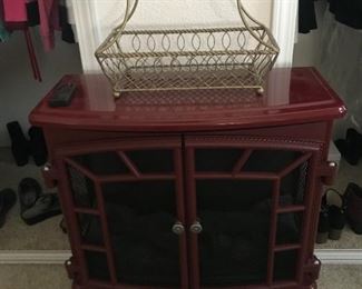 Duraflame Remote Fireplace.  There are 5 in the house all different colors, they are beautiful lit and generate heat.