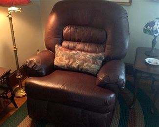 Oversized leather recliner $500