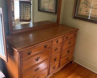 Maple dresser and mirror $250